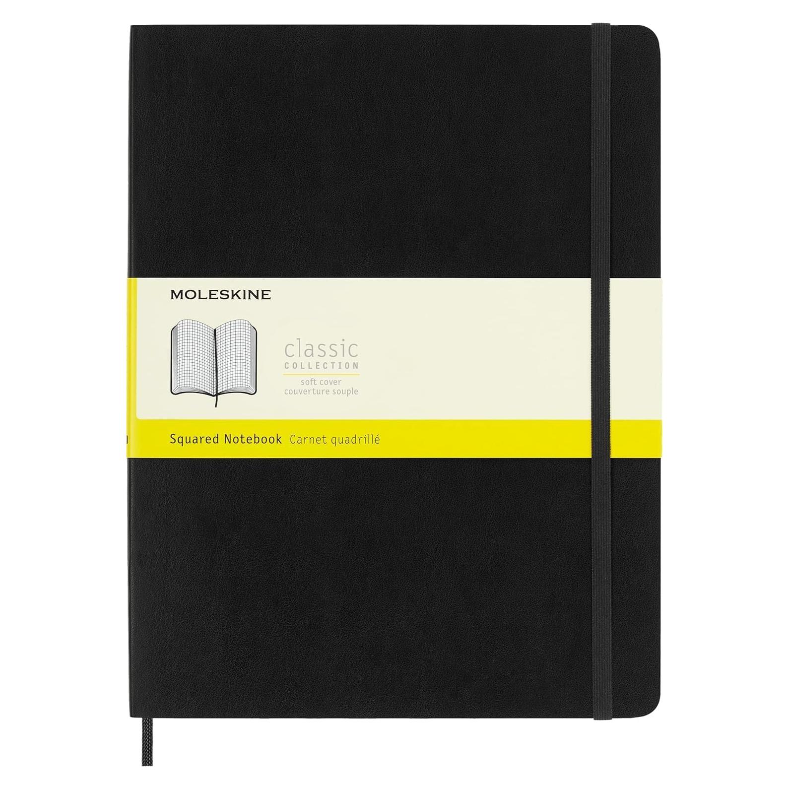 Cuaderno Moleskine XL Tapa Blanda Cuadrícula Negro 192 Páginas