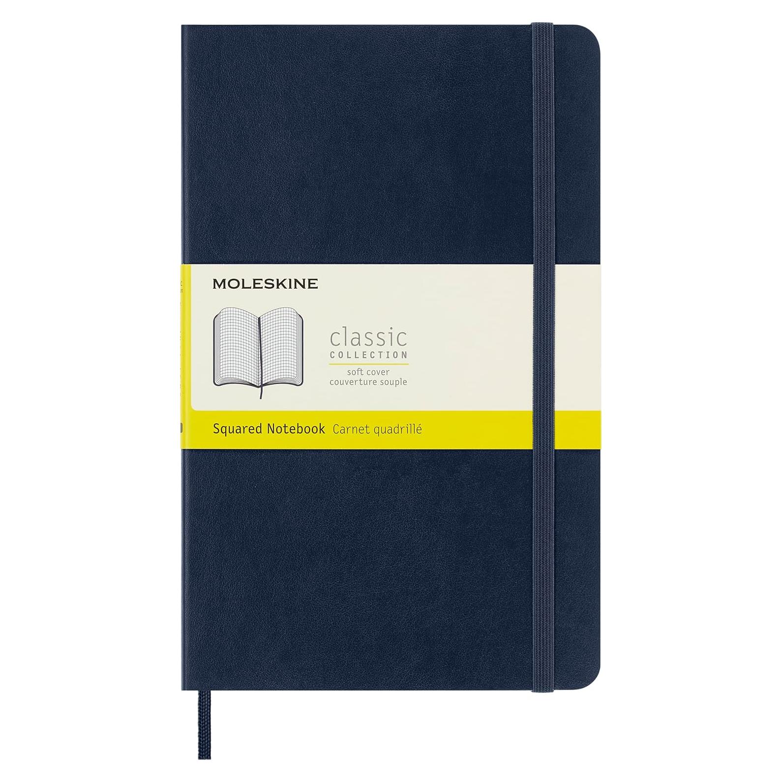 Cuaderno Moleskine Clásico Tapa Blanda A5 Cuadrícula Azul 192 Páginas