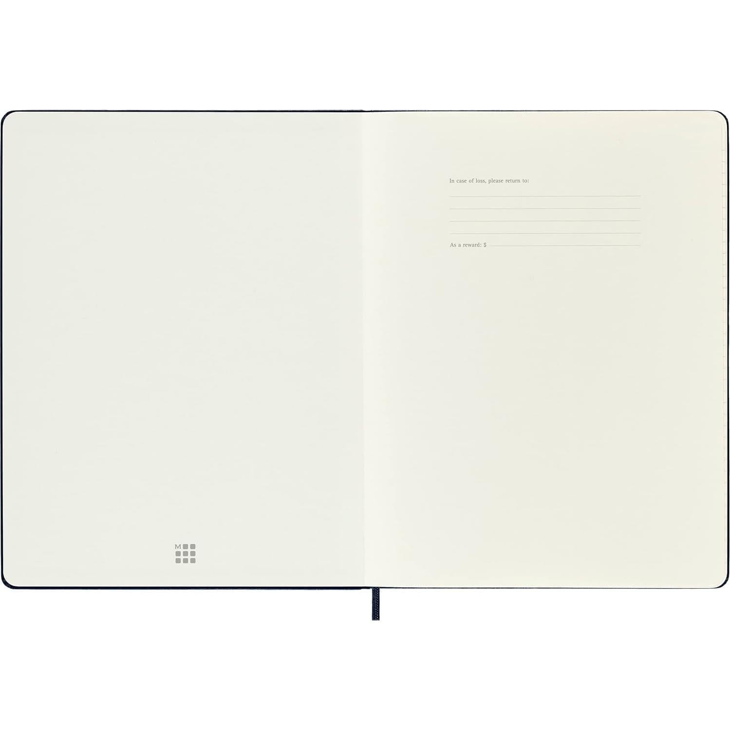 Cuaderno Moleskine Clásico Tapa Dura XL Rayado Azul 192 Páginas