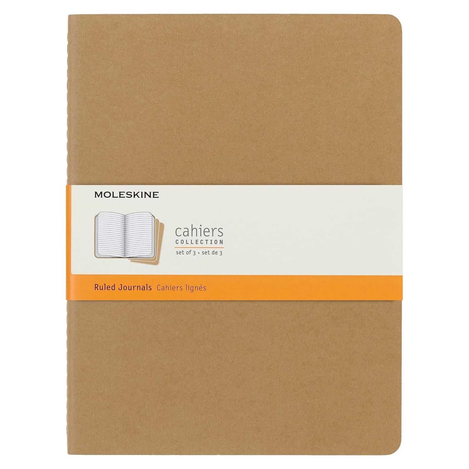 Diario Moleskine Cahier Rayado Grande Kraft Marrón 3 Piezas