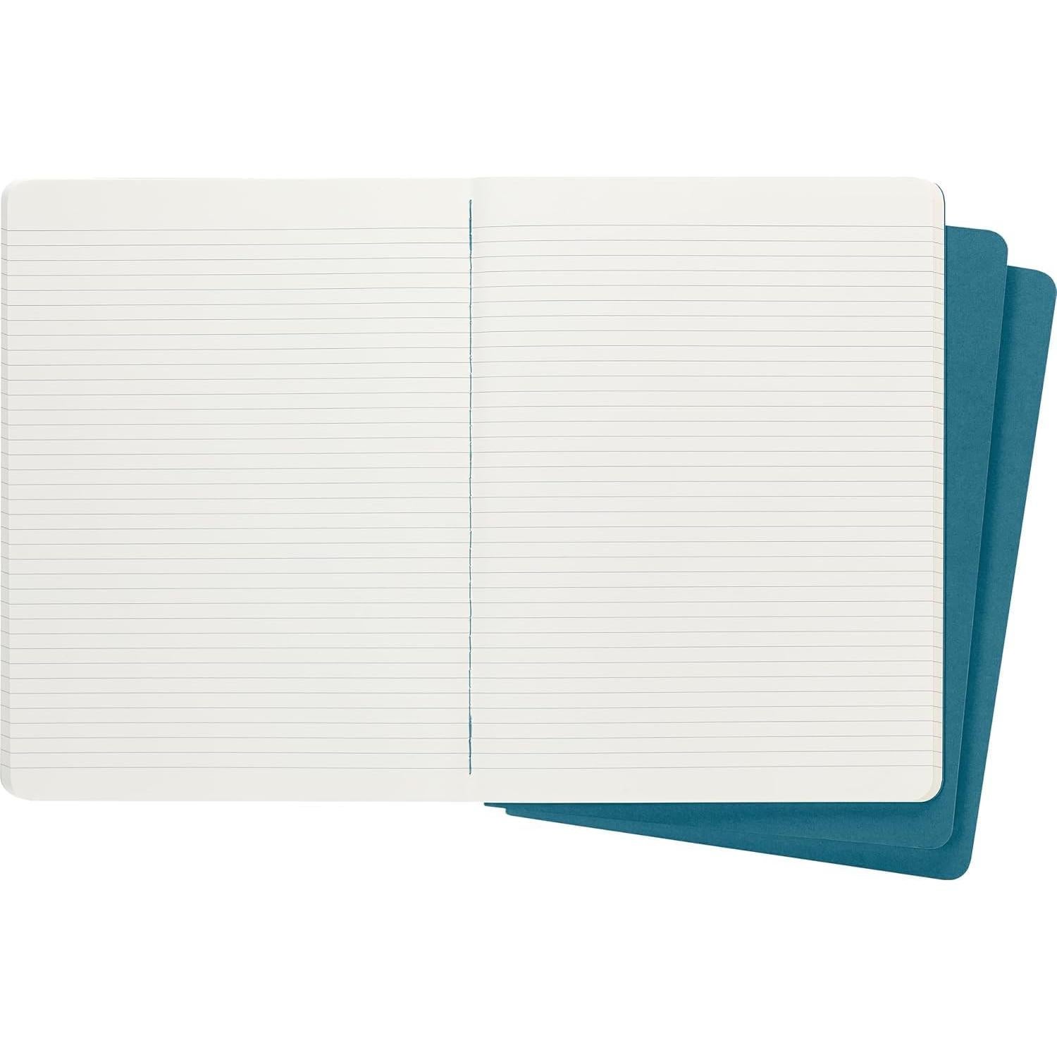 Cuaderno Moleskine Cahier Tapa Blanda Grande Azul 3 Pzas