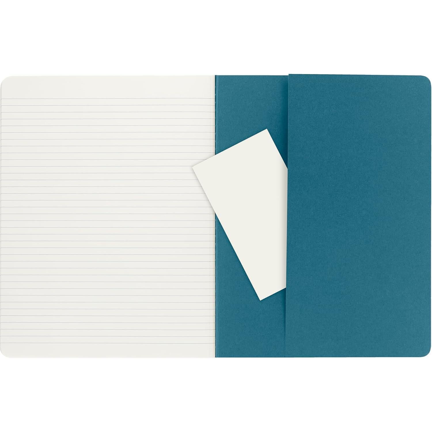 Cuaderno Moleskine Cahier Tapa Blanda Grande Azul 3 Pzas