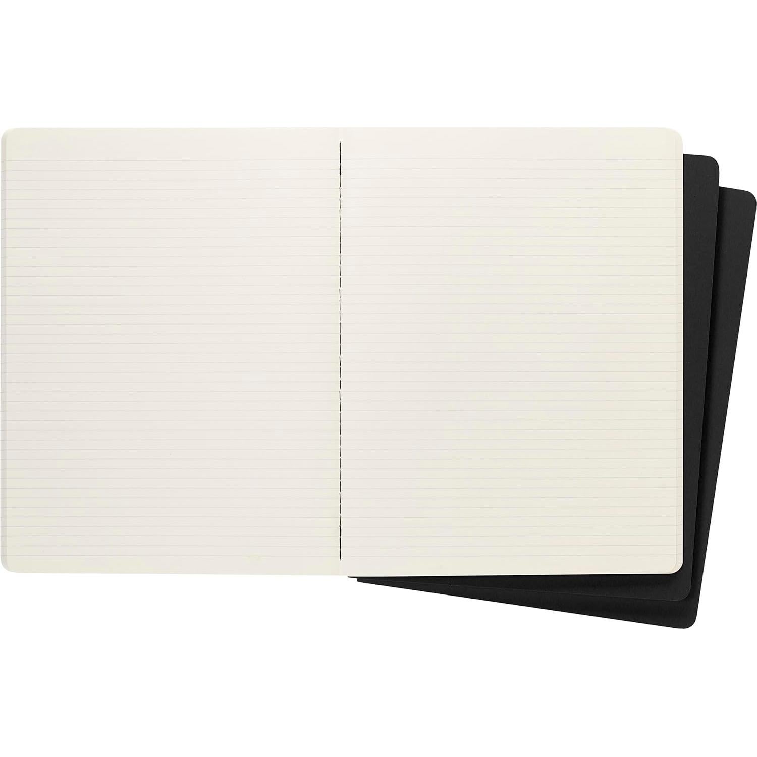 Moleskine Cahier Journal Grande Rayado Negro 80 Páginas Juego de 3