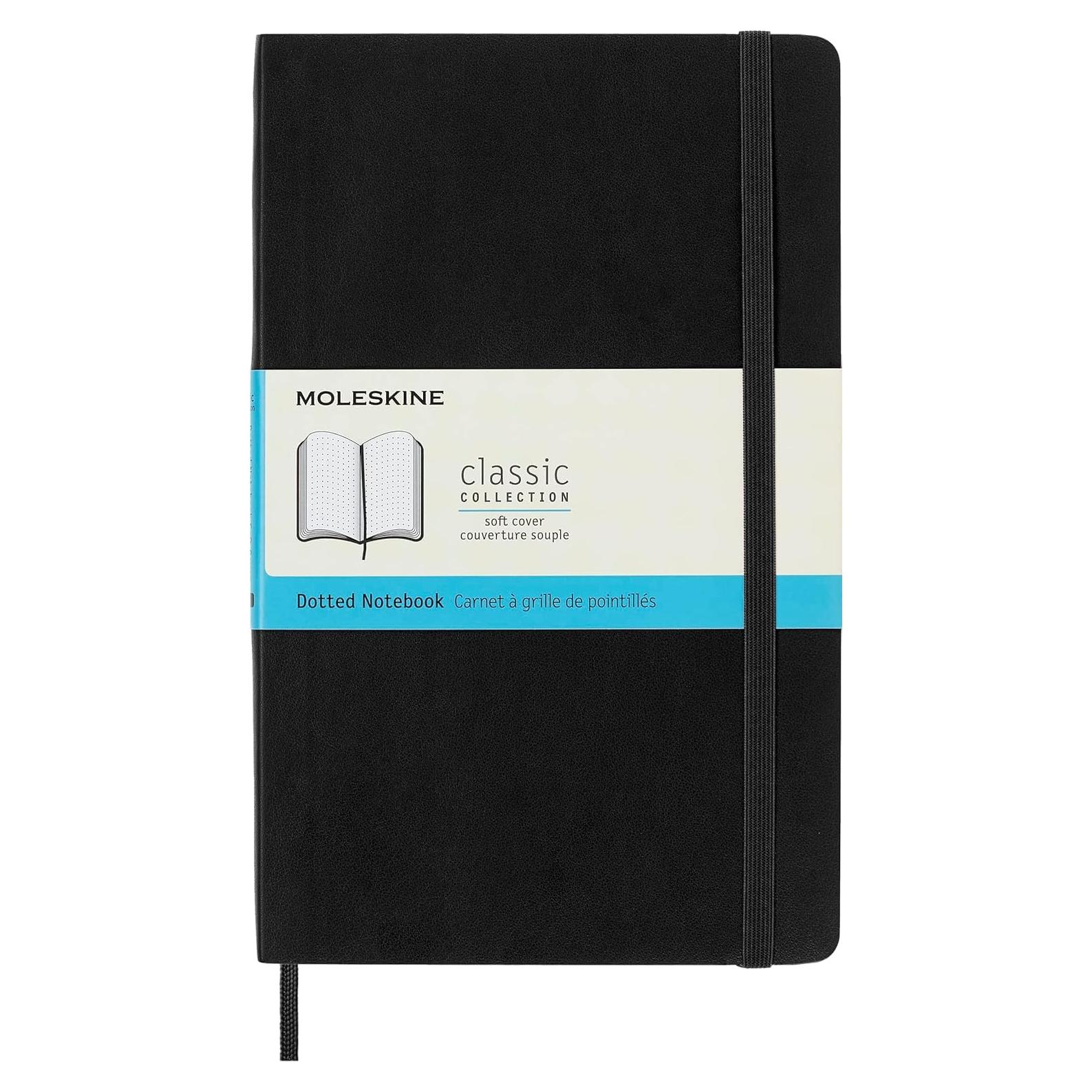 Cuaderno Moleskine Clásico Tapa Blanda Grande Punteado Negro 192 Páginas