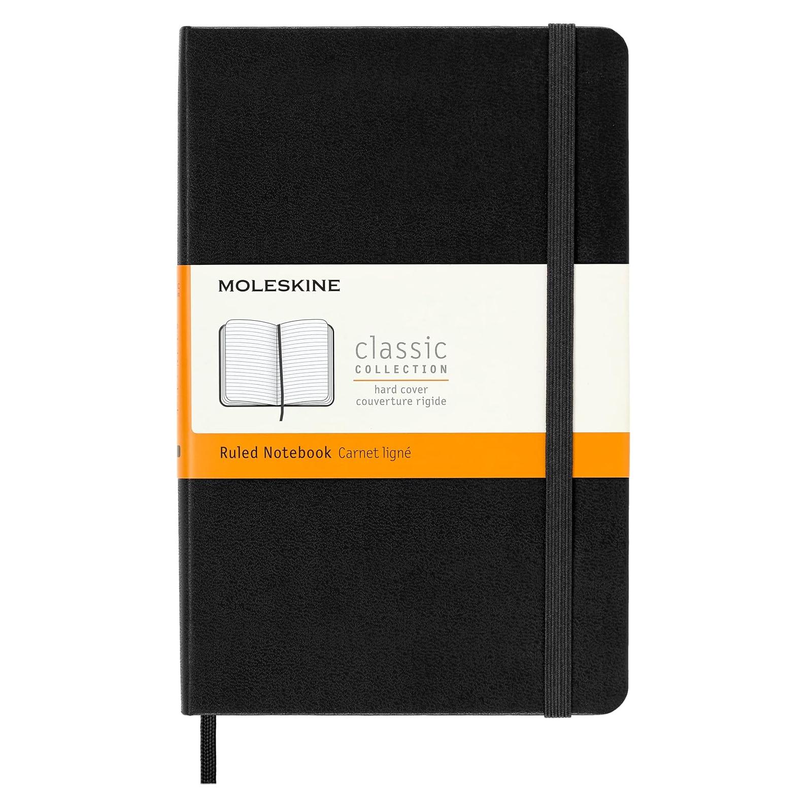 Cuaderno Moleskine Clásico Mediano Tapa Dura Rayado Negro 208 Páginas