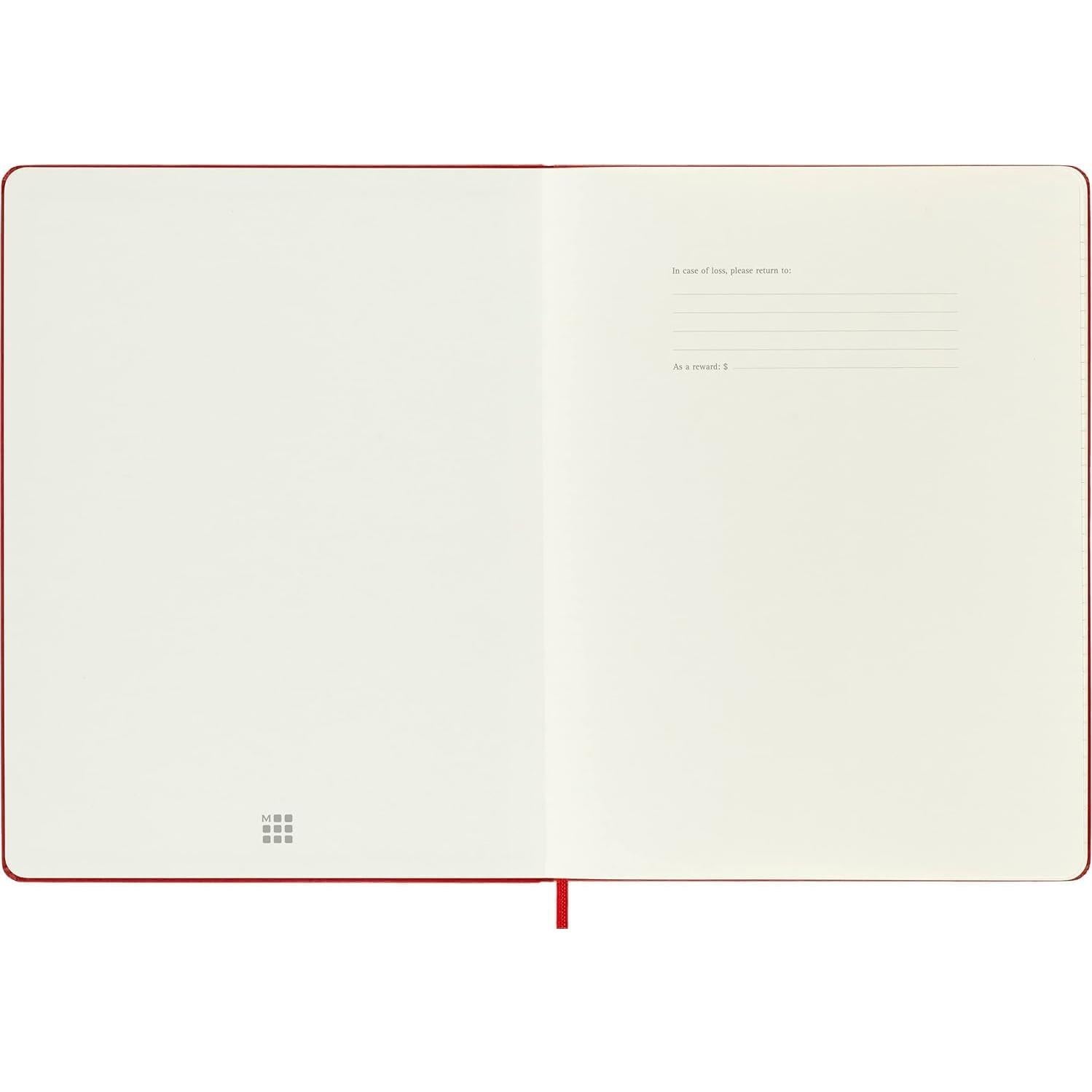 Cuaderno Moleskine Clásico XL Tapa Dura Rayado Rojo 192 Páginas