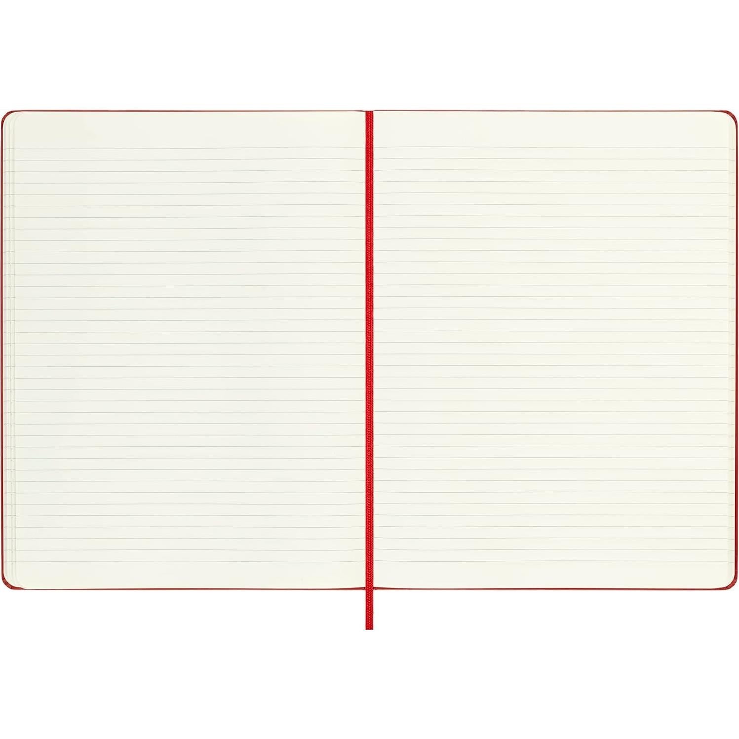 Cuaderno Moleskine Clásico XL Tapa Dura Rayado Rojo 192 Páginas