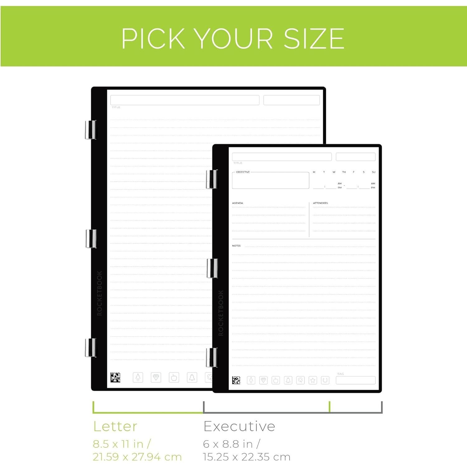 Paquete de Páginas Pro Rocketbook - 20 Hojas Reutilizables Carta