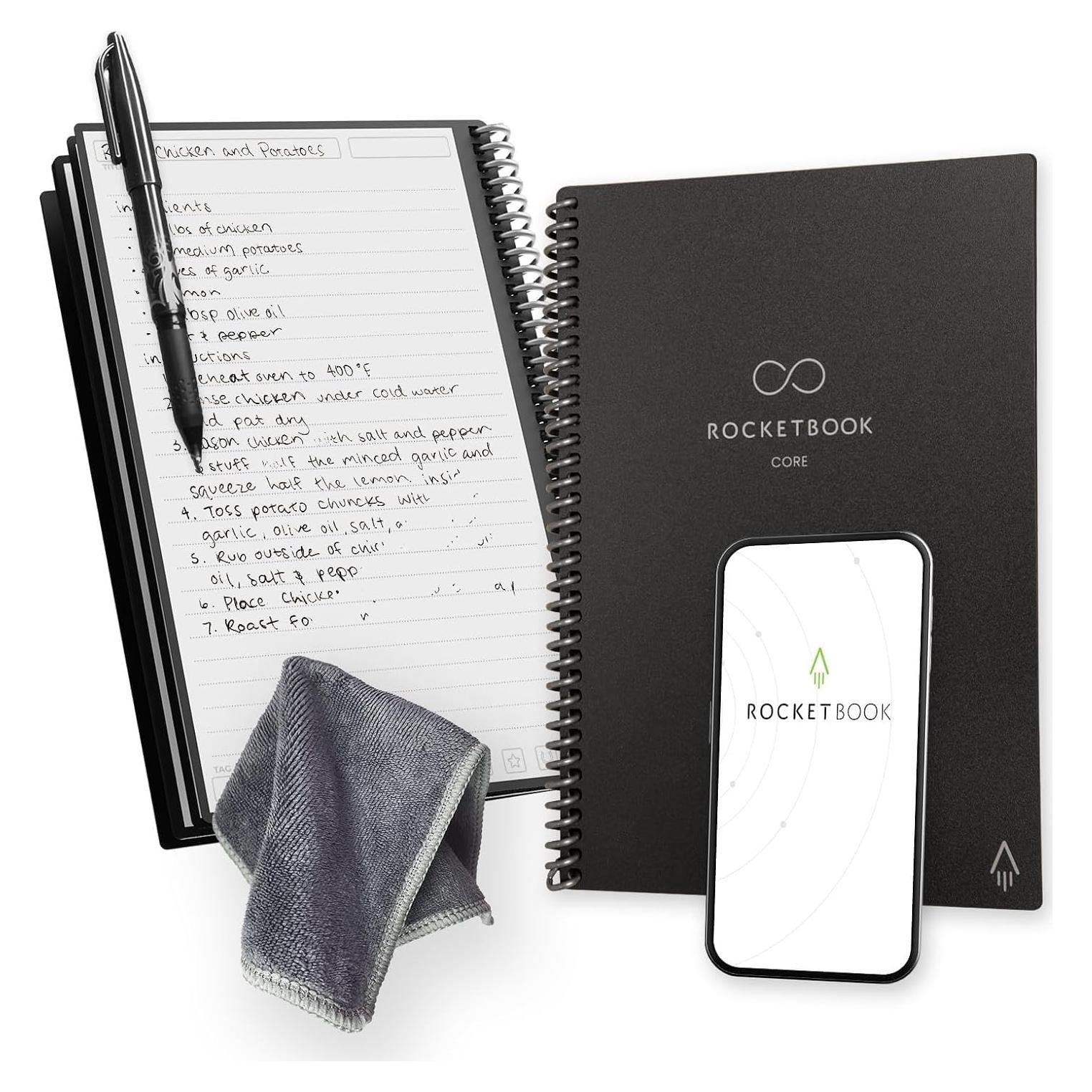 Cuaderno Espiral Reutilizable Rocketbook Core Negro A5