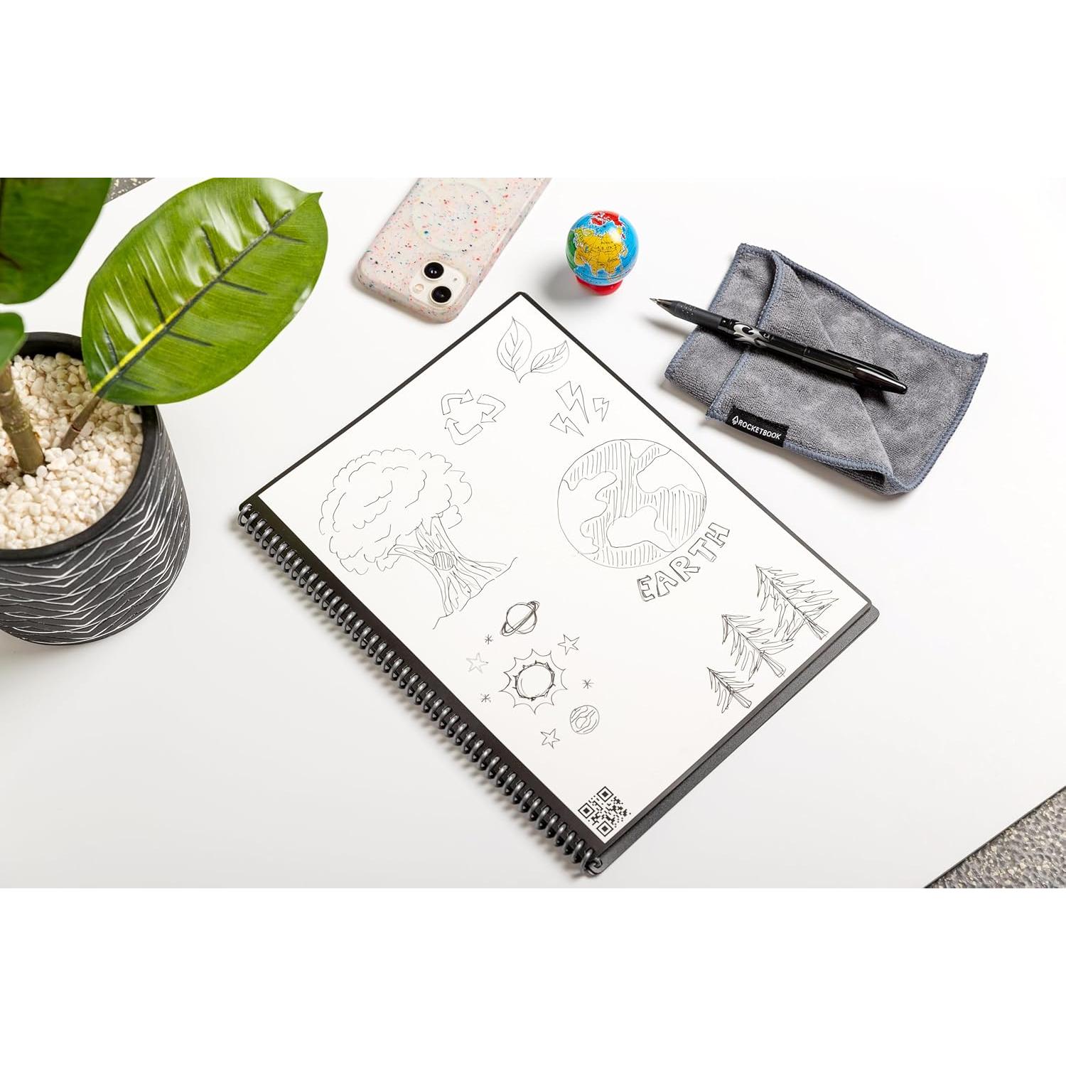 Cuaderno Espiral Reutilizable Rocketbook Core Negro A5