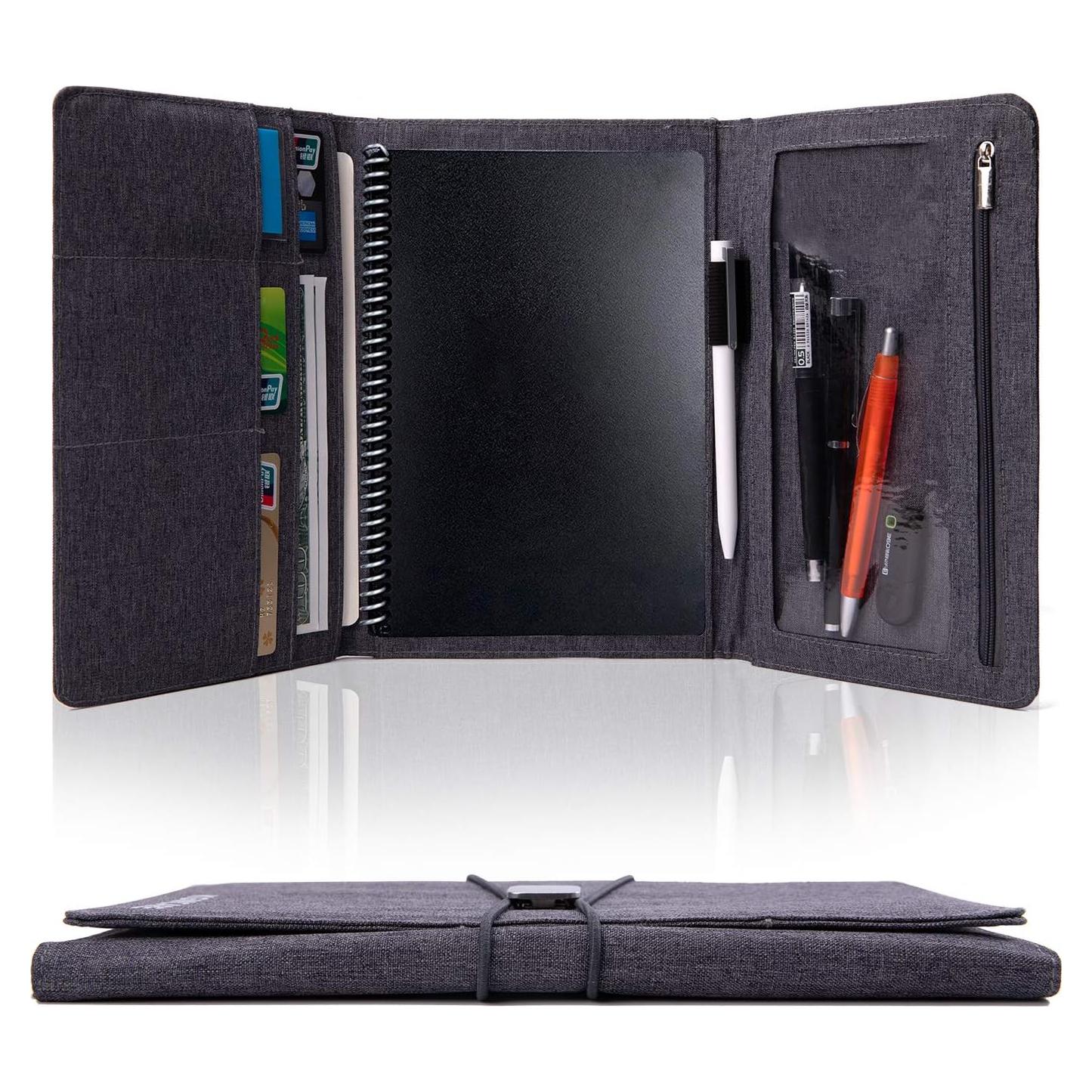 Funda Folio KGMCARE A5 Gris - Organizador Multiusos Tela Reciclada