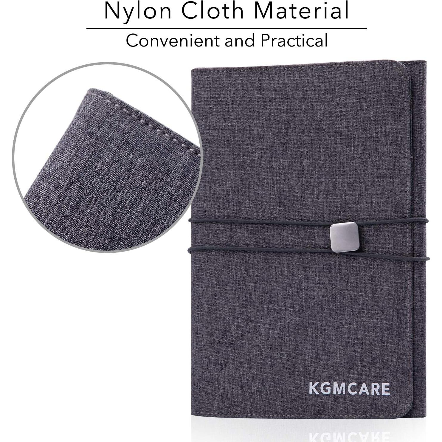 Funda Folio KGMCARE A5 Gris - Organizador Multiusos Tela Reciclada