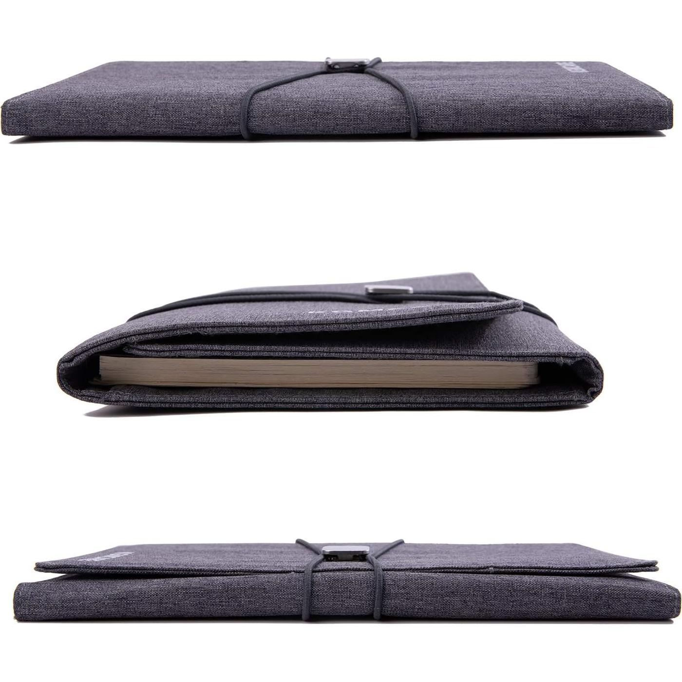 Funda Folio KGMCARE A5 Gris - Organizador Multiusos Tela Reciclada