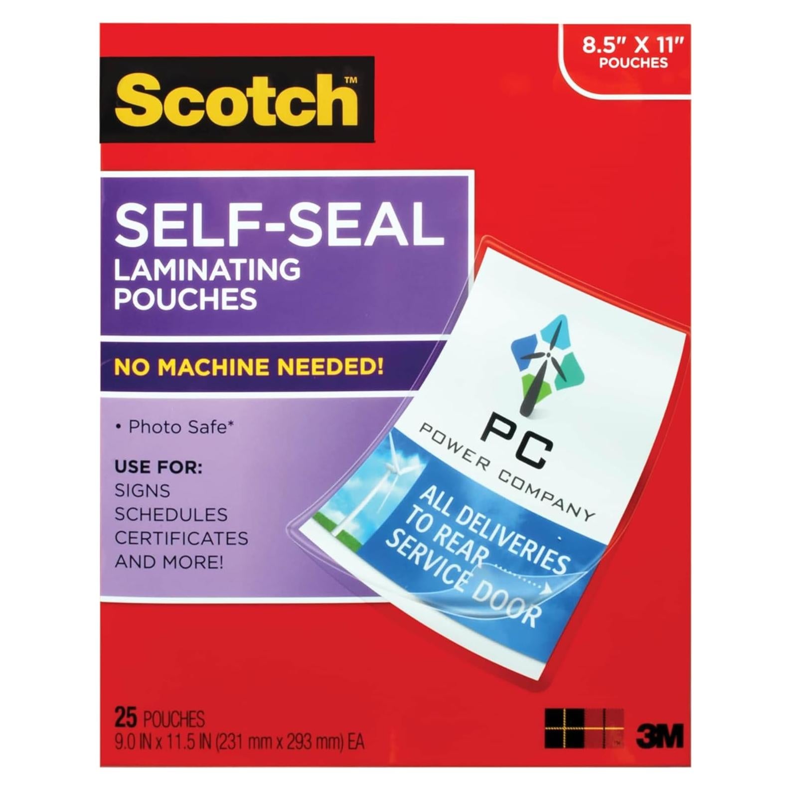 Laminado Autoadhesivo Scotch 25 Hojas Carta 22.86 x 29.21 cm