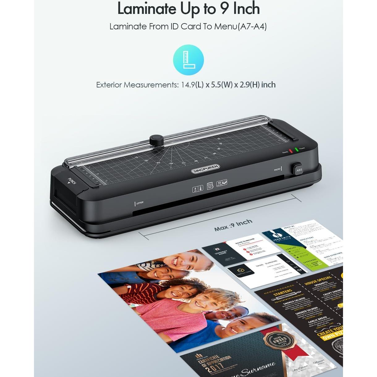 Máquina Laminadora Térmica 9 Pulgadas SINOPUREN 3-en-1