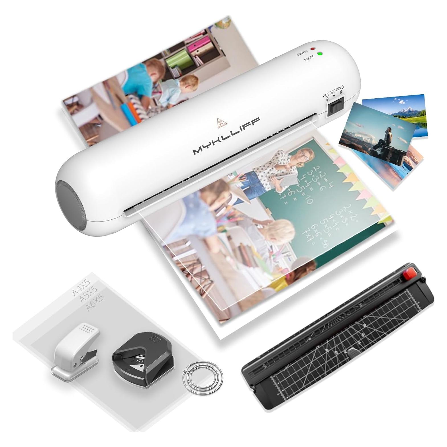 Laminadora Térmica Portátil MYKLLIFF A4 9" Blanca 6 en 1