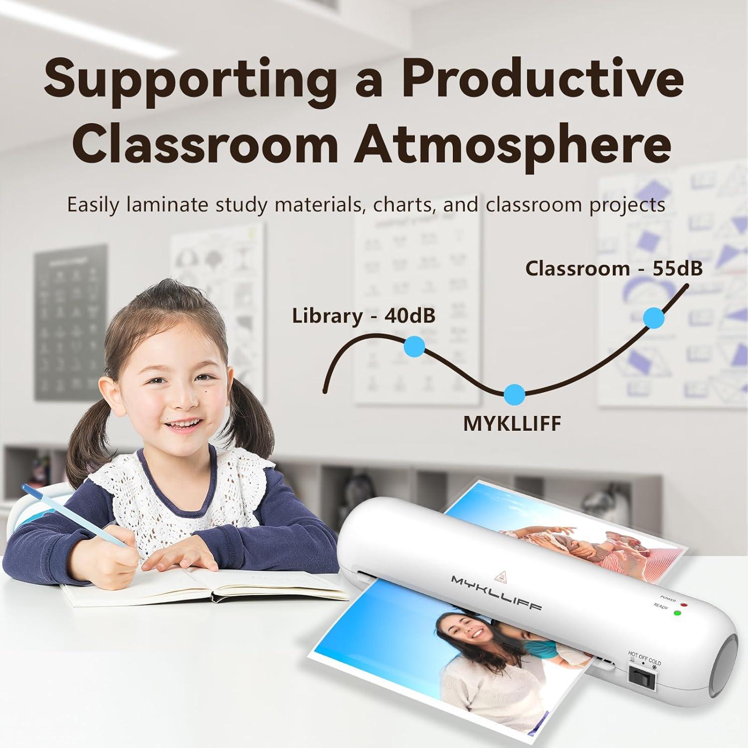 Laminadora Térmica Portátil MYKLLIFF A4 9" Blanca 6 en 1