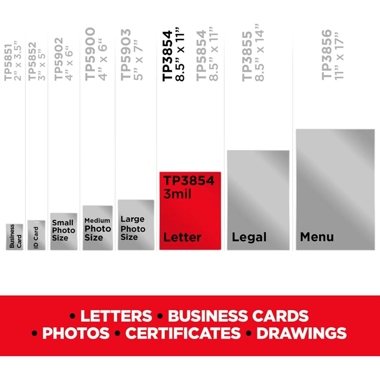 Bolsas de Laminado Térmico Scotch 50 Unidades Carta 3 mil
