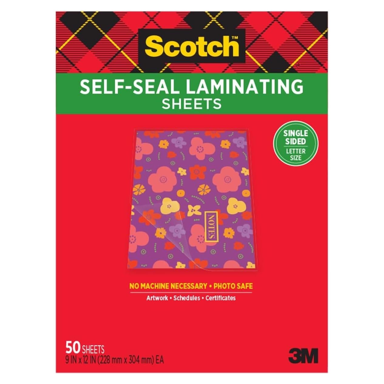 Hojas de Laminado Autoadhesivas Scotch 50 Unidades Carta