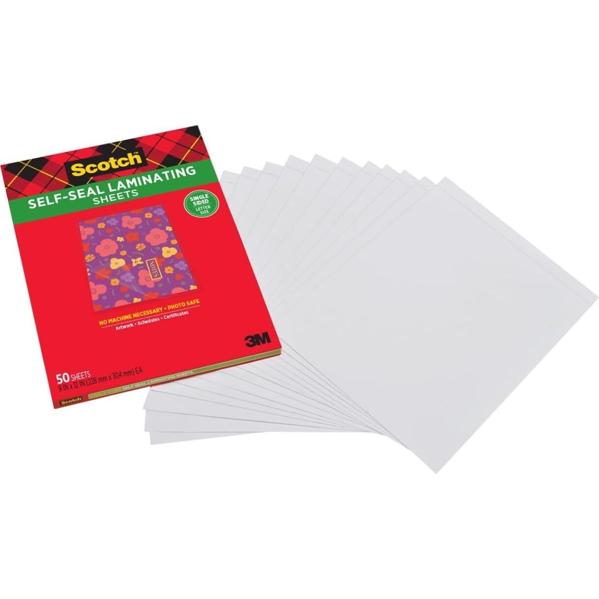 Hojas de Laminado Autoadhesivas Scotch 50 Unidades Carta