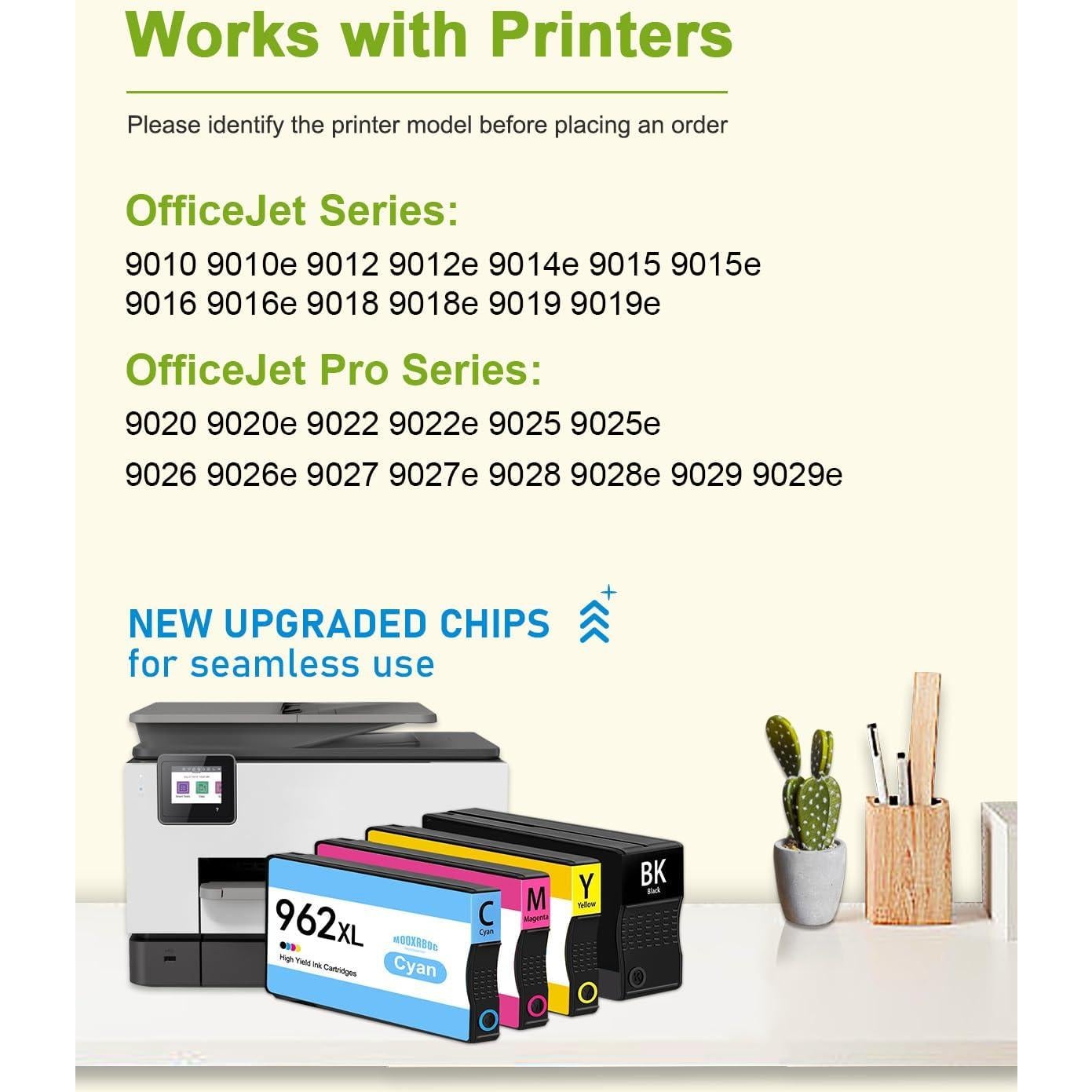 Cartuchos de Tinta 962XL Mooxrbog - Alto Rendimiento 4 Piezas