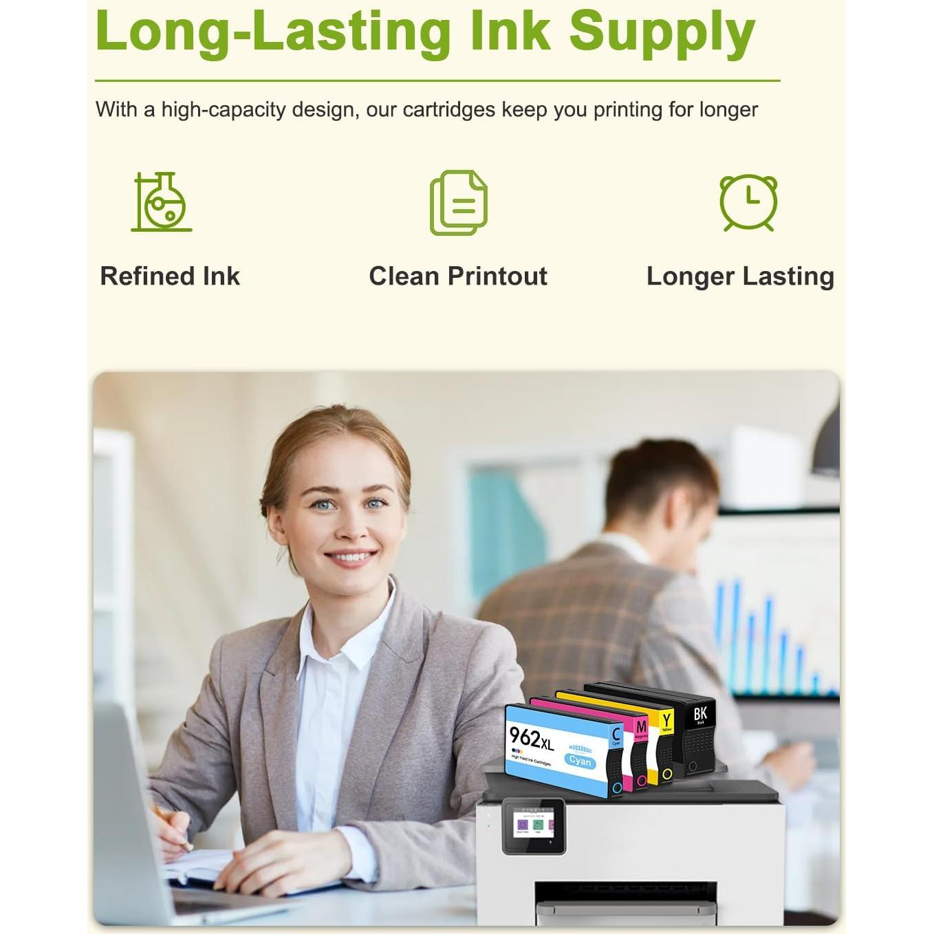 Cartuchos de Tinta 962XL Mooxrbog - Alto Rendimiento 4 Piezas