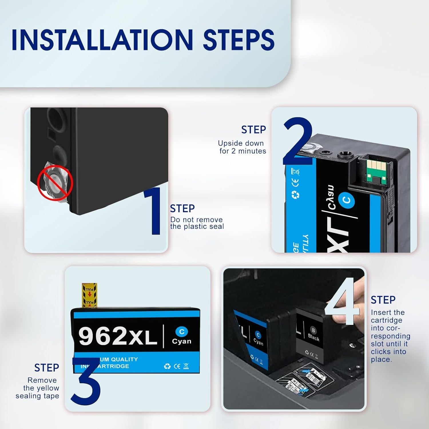 Combo de Cartuchos de Tinta 962XL YATUNINK para HP OfficeJet