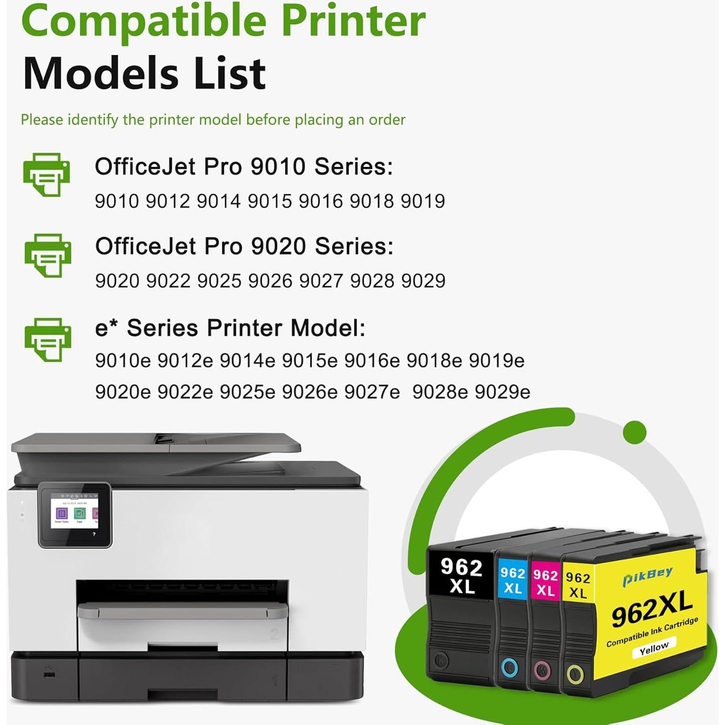 Paquete de cartuchos de tinta 962XL PikBey para HP OfficeJet Pro