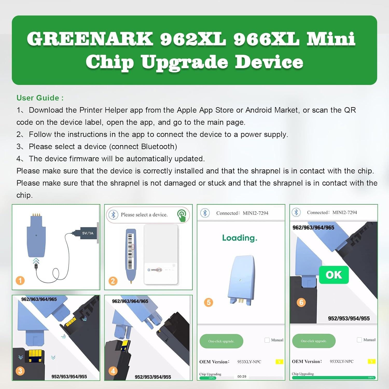 Cartuchos de Tinta GREENARK 962XL para HP OfficeJet Pro