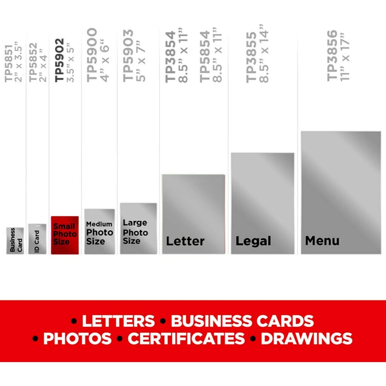 Bolsas de Laminado Térmico Scotch 50 Unidades Carta 22.6x28.9cm