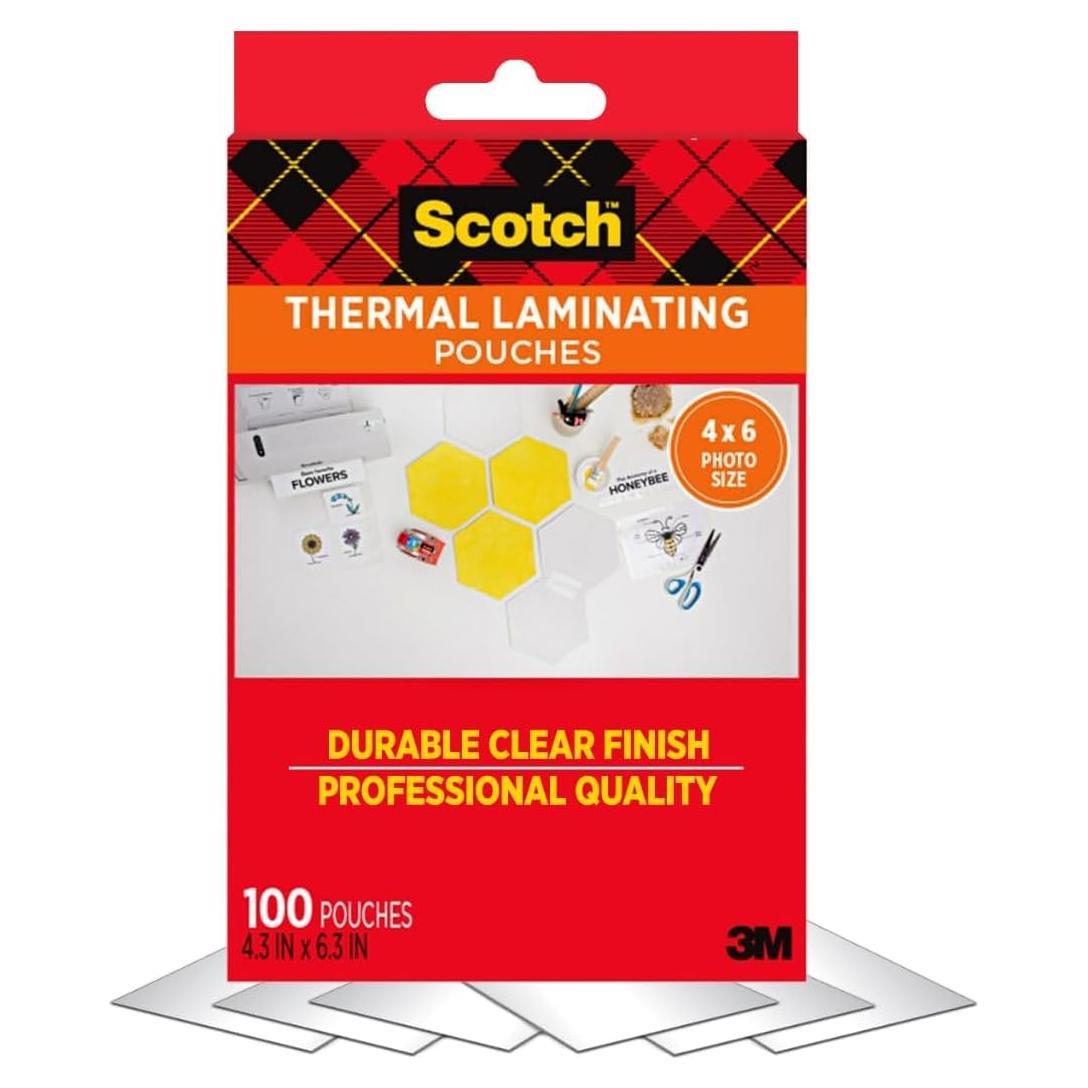 Bolsas de Laminado Térmico Scotch 10.9x16 cm, 100 Unidades