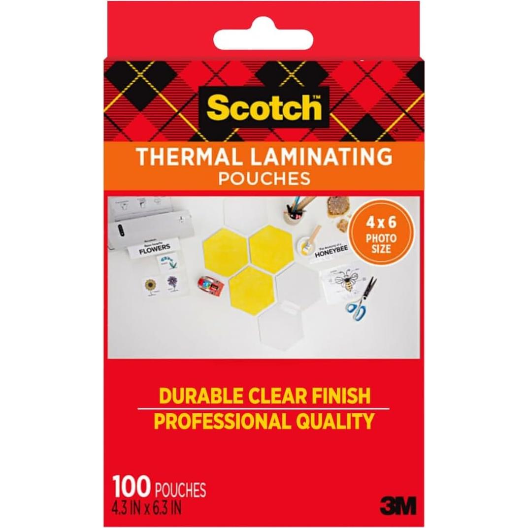 Bolsas de Laminado Térmico Scotch 10.9x16 cm, 100 Unidades