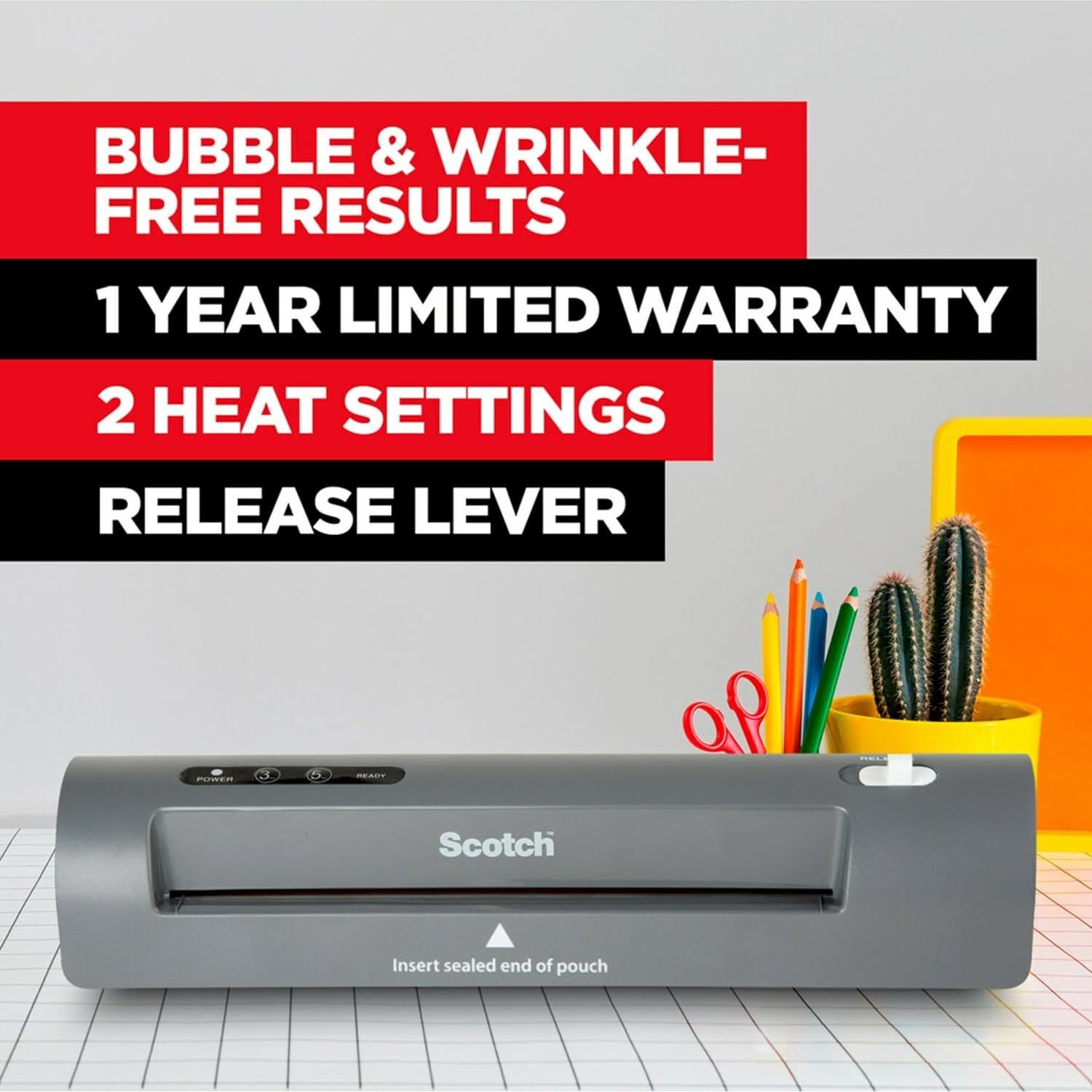 Laminador Térmico Scotch TL901X + 200 Fundas 22.86 cm