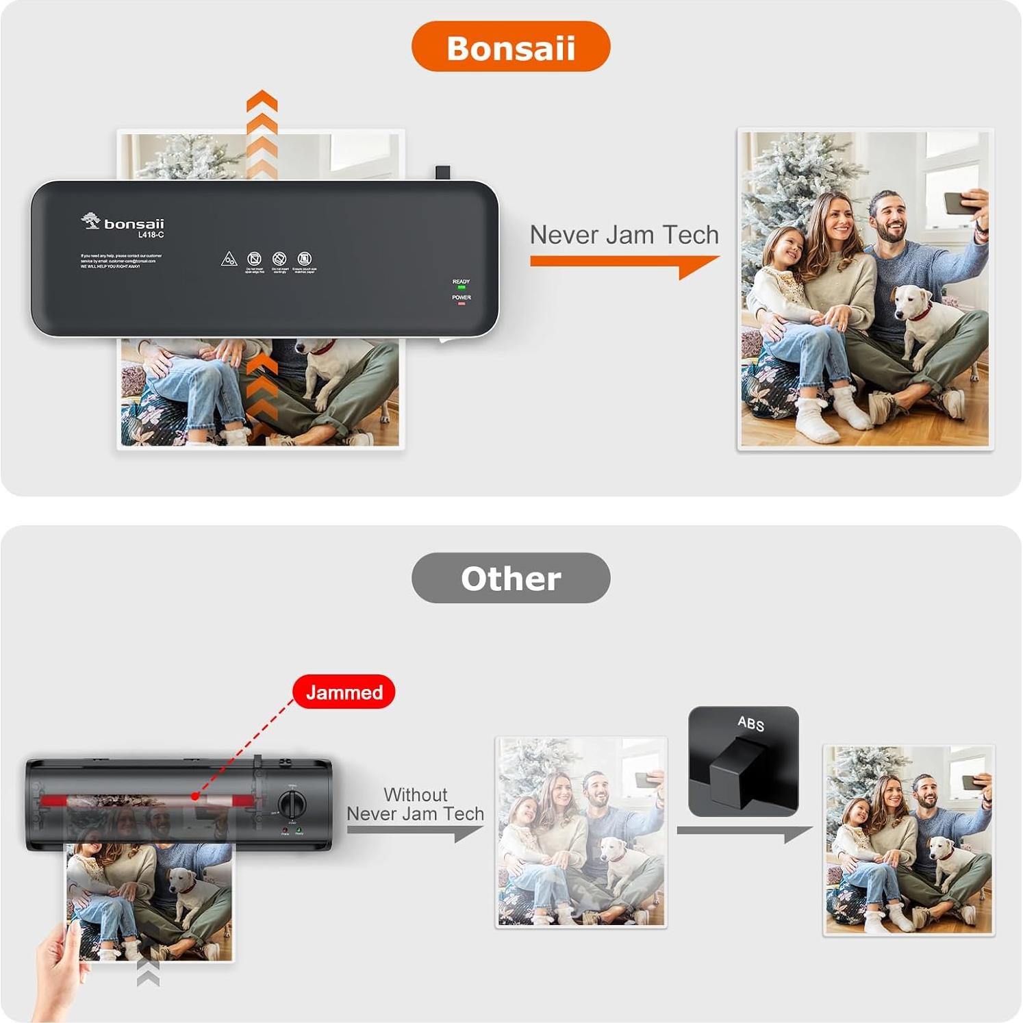 Laminadora Térmica Bonsaii L418-C Gris 9" con 50 Fundas