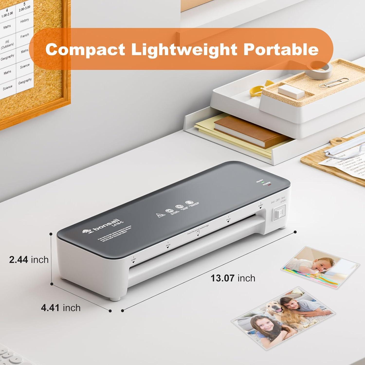 Laminadora Térmica Bonsaii L418-C Gris 9" con 50 Fundas