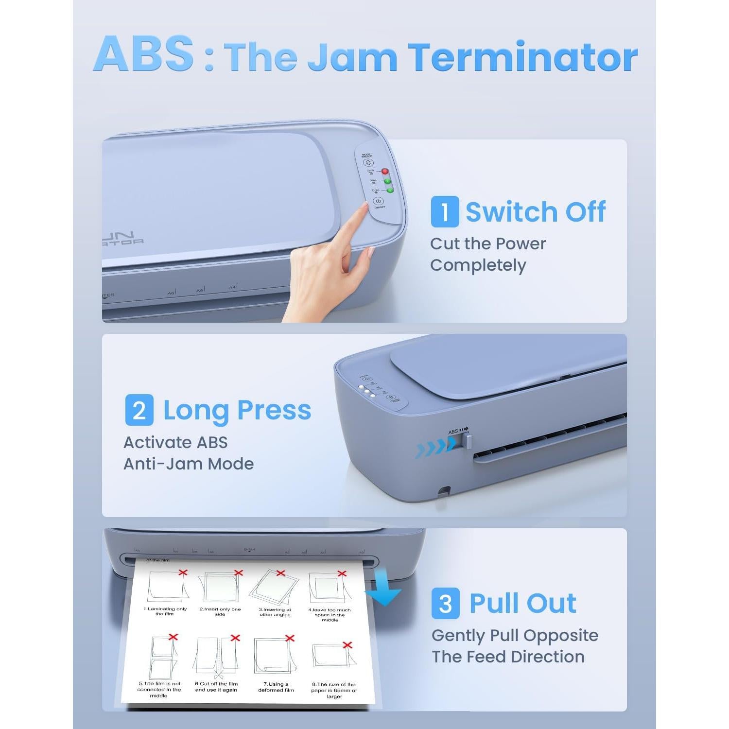 Laminadora Qfun 33 cm A3 9 en 1 con Calentamiento Rápido