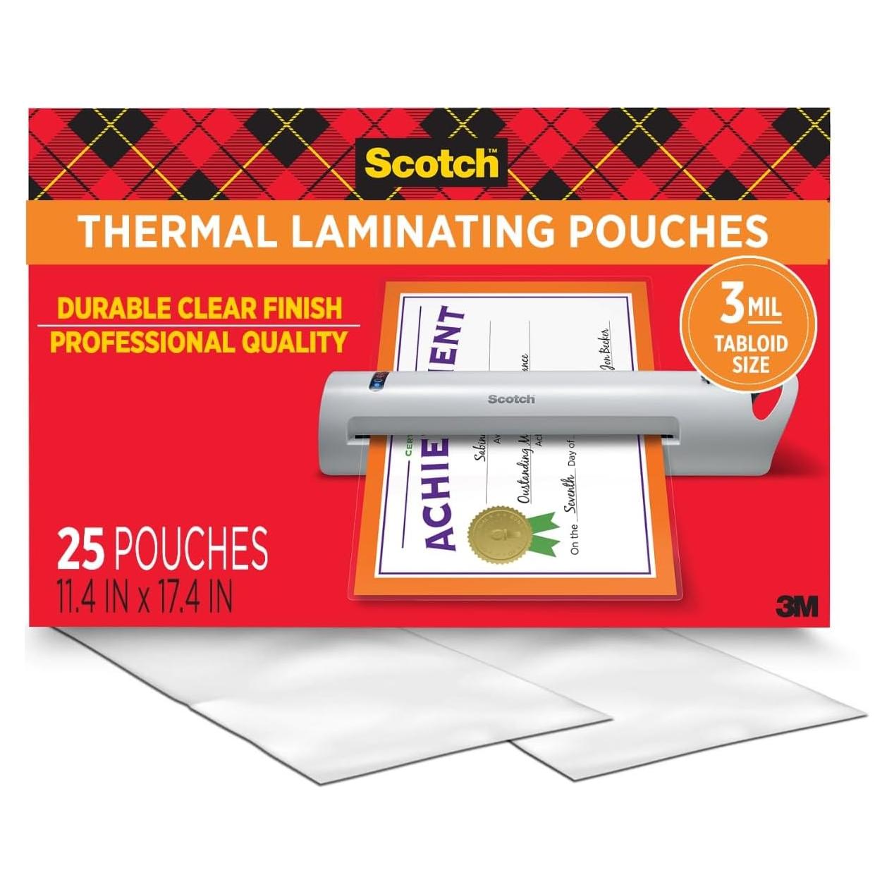 Fundas de Laminado Térmico Scotch 28x43 cm, 25 Hojas 75 Micras
