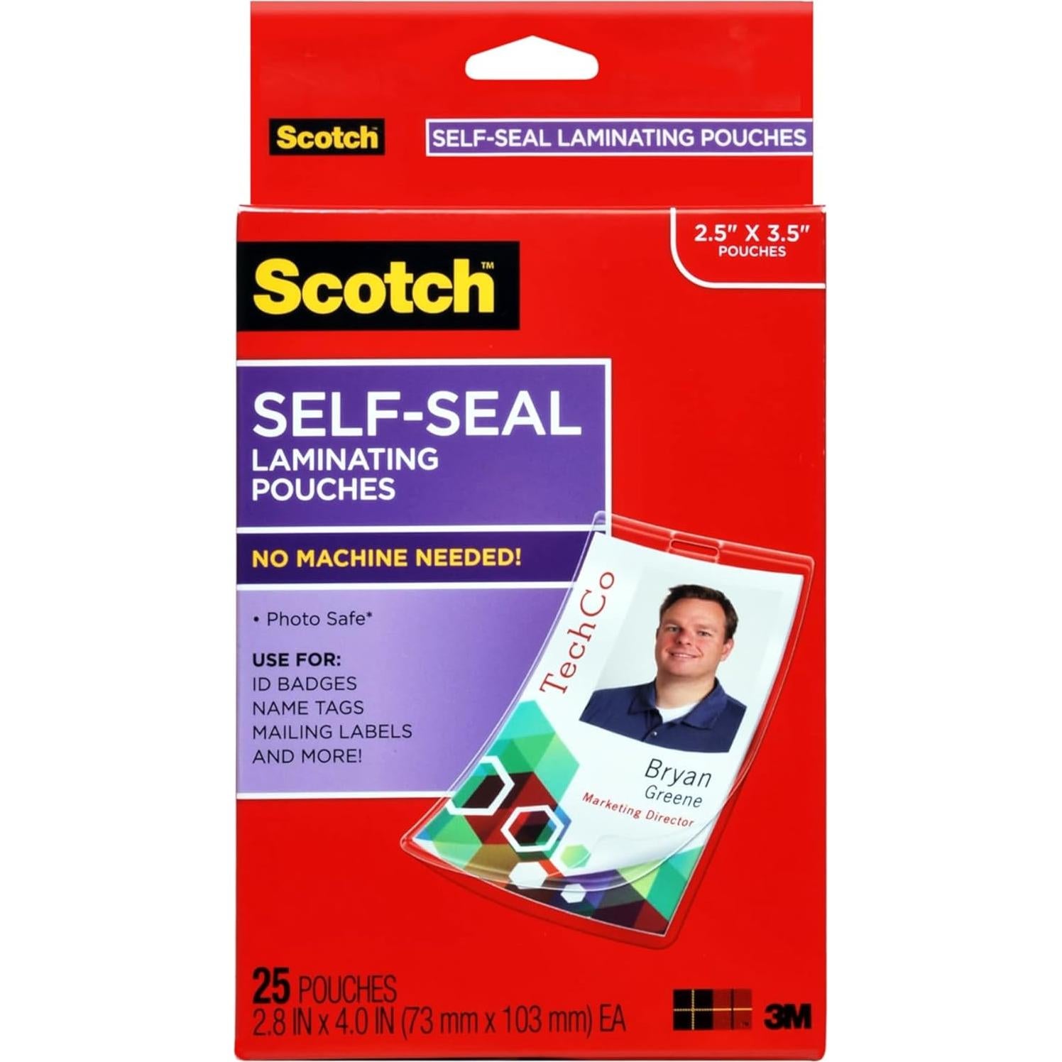 Paquete de Laminado Autoadhesivo Scotch 5.72x8.89cm - 100 Paquetes