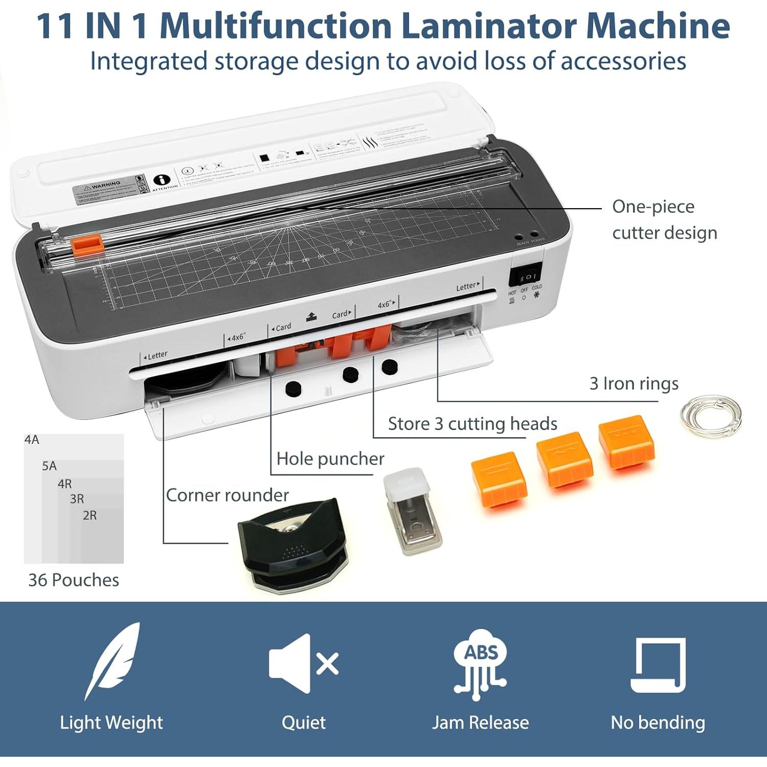 Laminadora OidoZac 11 en 1 A4 9" Caliente y Frío 36 Hojas