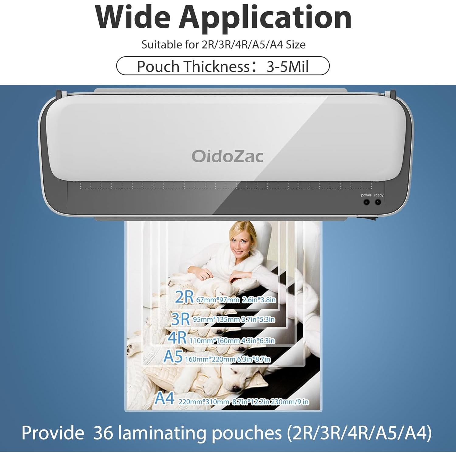 Laminadora OidoZac 11 en 1 A4 9" Caliente y Frío 36 Hojas