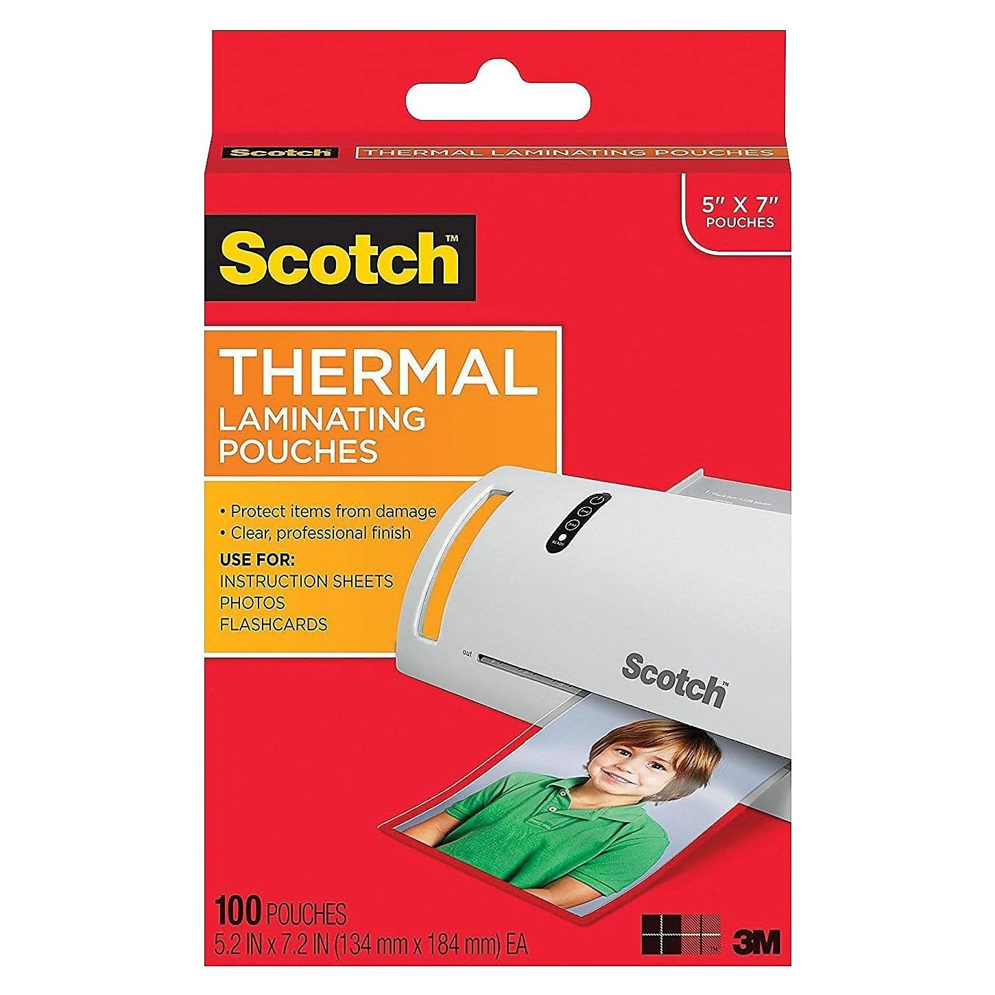 Bolsas de Laminado Térmico Scotch 5x18 cm, 5 Mil, Transparente 100/Pk