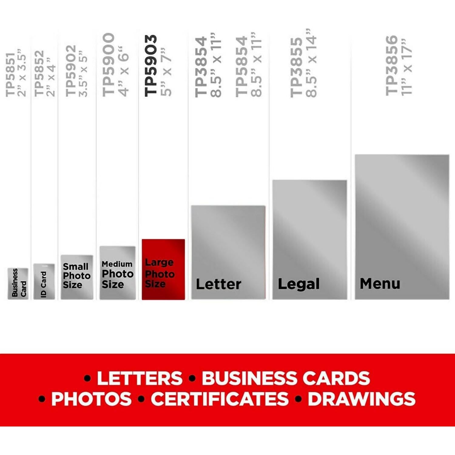 Bolsas de Laminado Térmico Scotch 5x18 cm, 5 Mil, Transparente 100/Pk