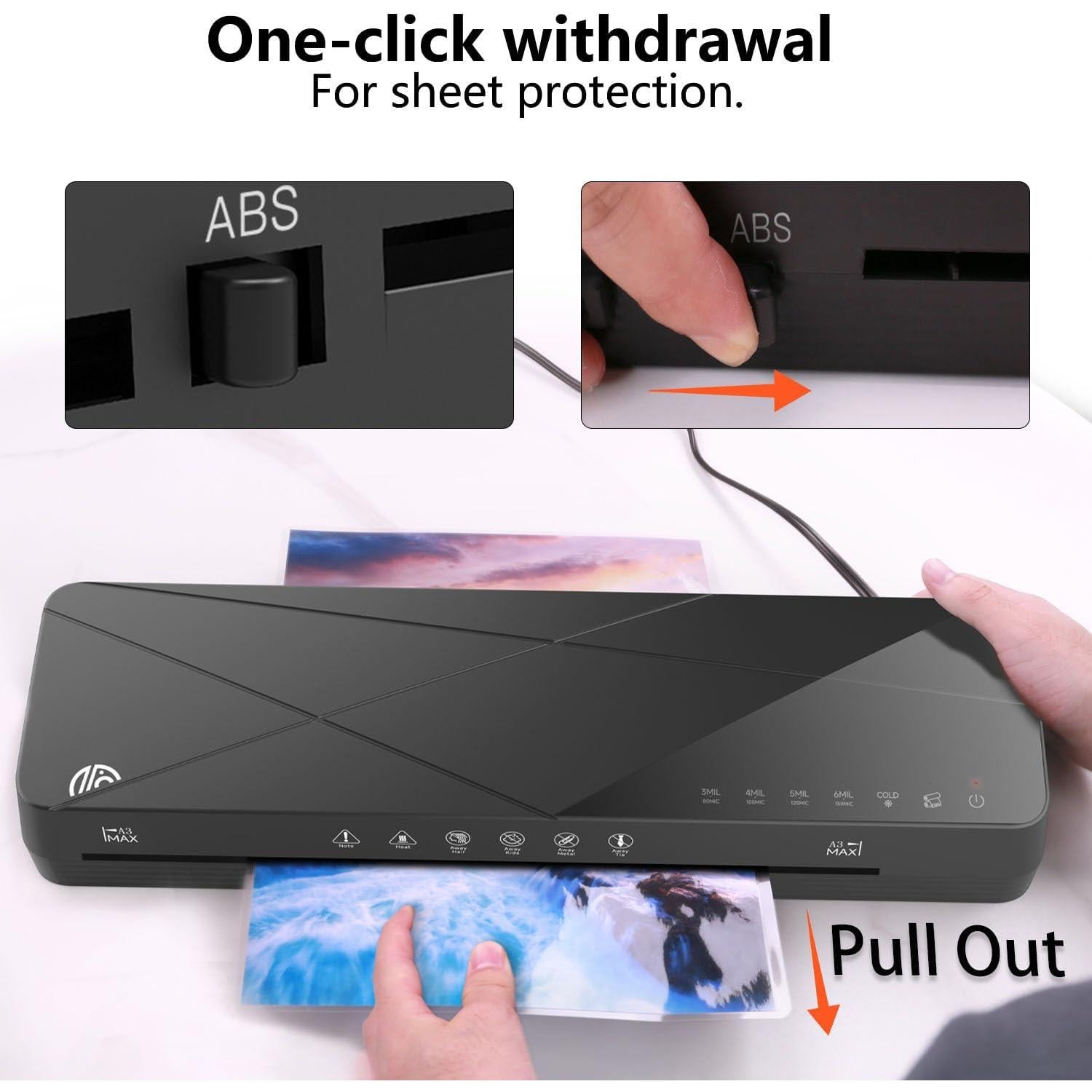 Crenova Máquina de Laminado 2.18 kg A4 6 en 1 Negro con 50 Hojas