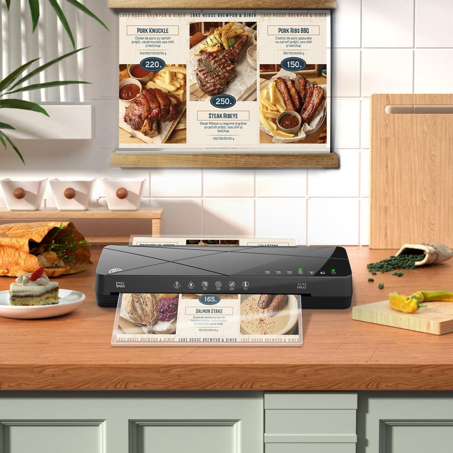 Crenova Máquina de Laminado 2.18 kg A4 6 en 1 Negro con 50 Hojas