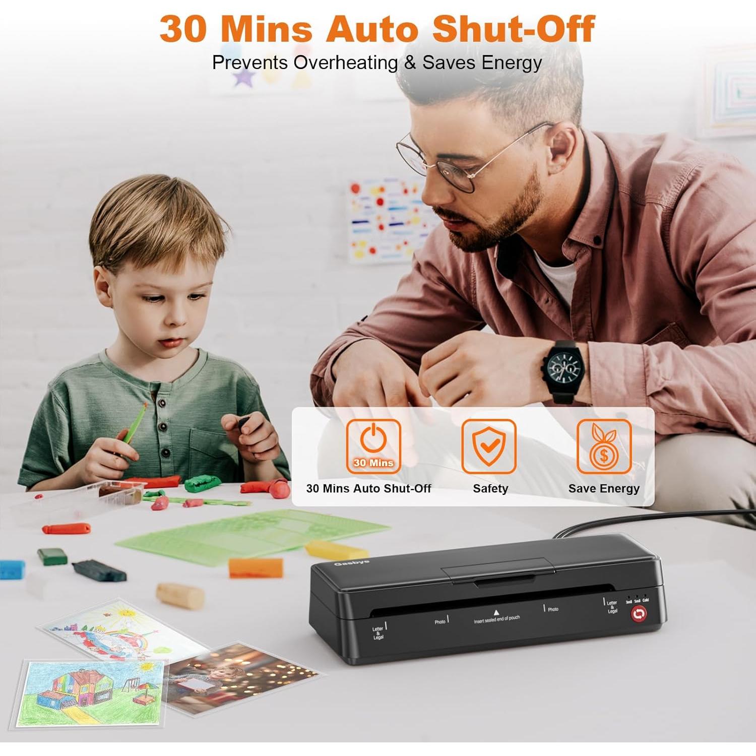 Laminadora Térmica Gasbye OL189 9 Pulgadas + 5 Fundas