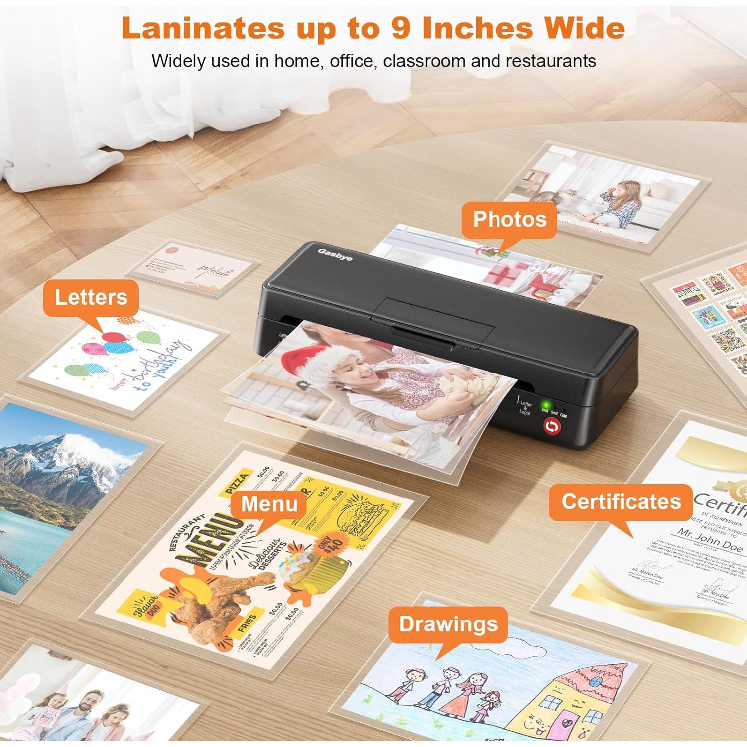 Laminadora Térmica Gasbye OL189 9 Pulgadas + 5 Fundas