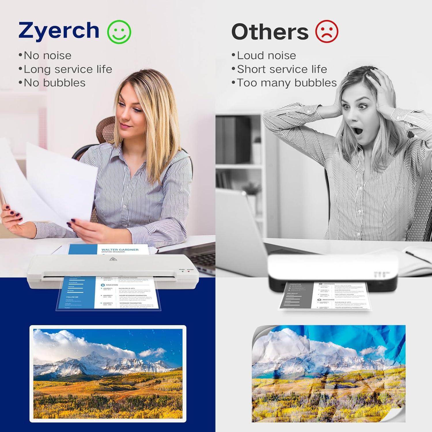 Laminadora Térmica A3 Zyerch 7 en 1 con 40 Fundas