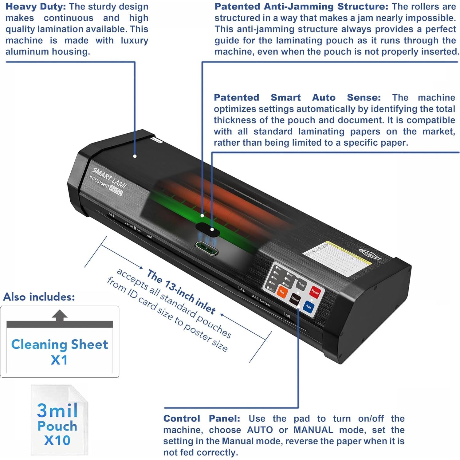 Laminadora Térmica SINCHI C435H 33 cm Auto Sense 3-10 mil