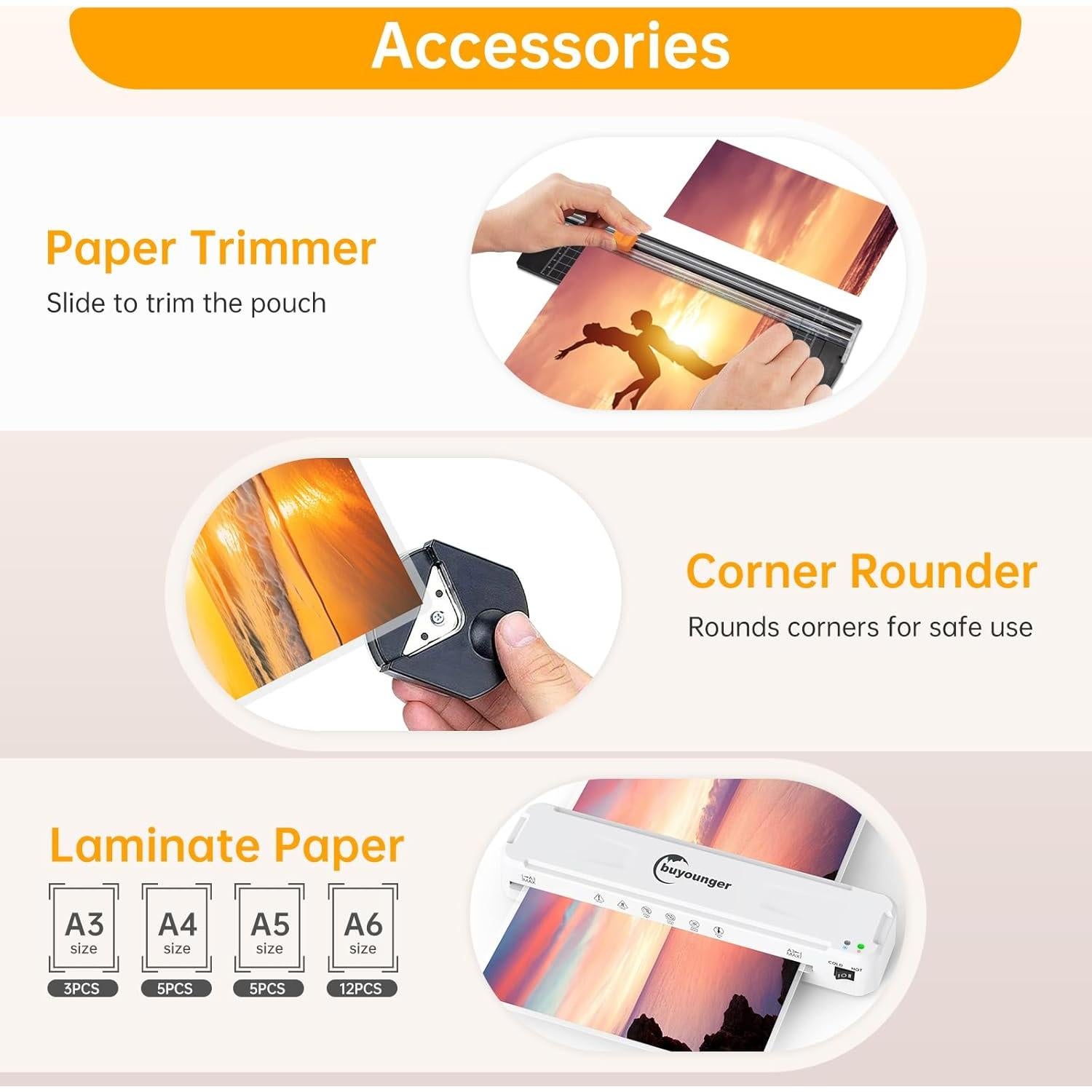 Máquina de Laminado A3 Buyounger 13 Pulgadas Calentamiento Rápido