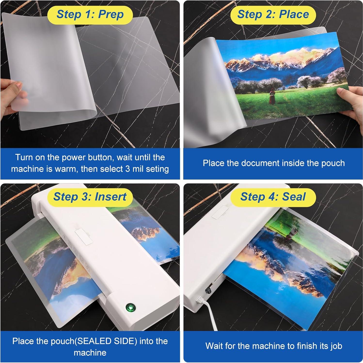 Paquete de 300 Hojas de Laminado BURVAGY 3 Mil Carta 22.86x29.21 cm